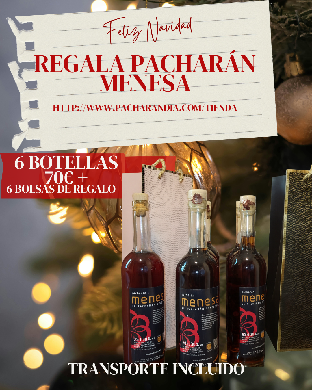 Oferta especial Navidad Pacharán Menesa